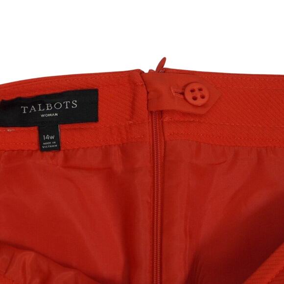 Talbots Red Tulip Skirt Cotton Lined Gold Buttons 2 Pockets Sz 14W Holiday Party - Picture 4 of 13